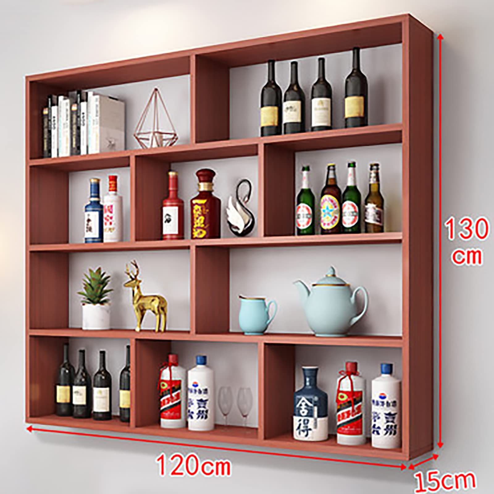 Amazon｜ワインラック壁掛け棚シャンパンスタンド収納木製4段棚ラック